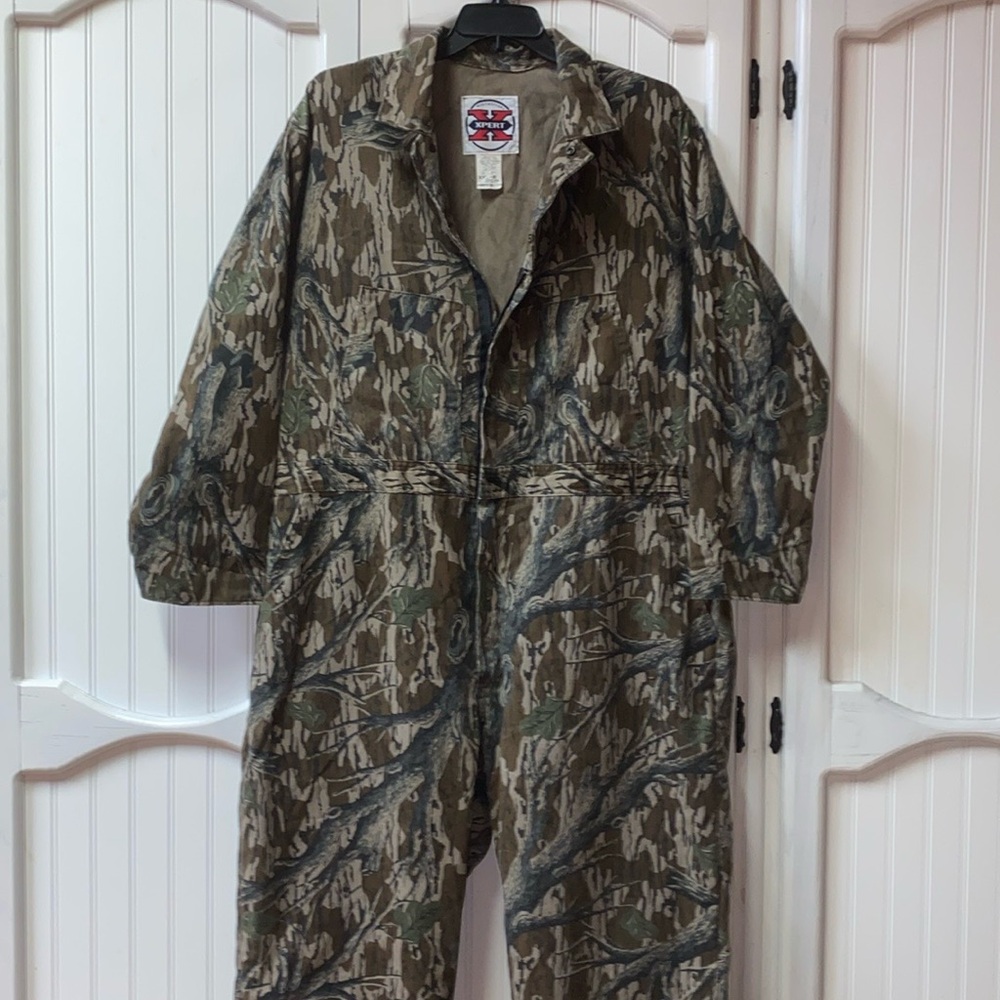 90s Mossy Oak Tree Stand Vintage Camo Overalls XXL - Picture 11 of 11